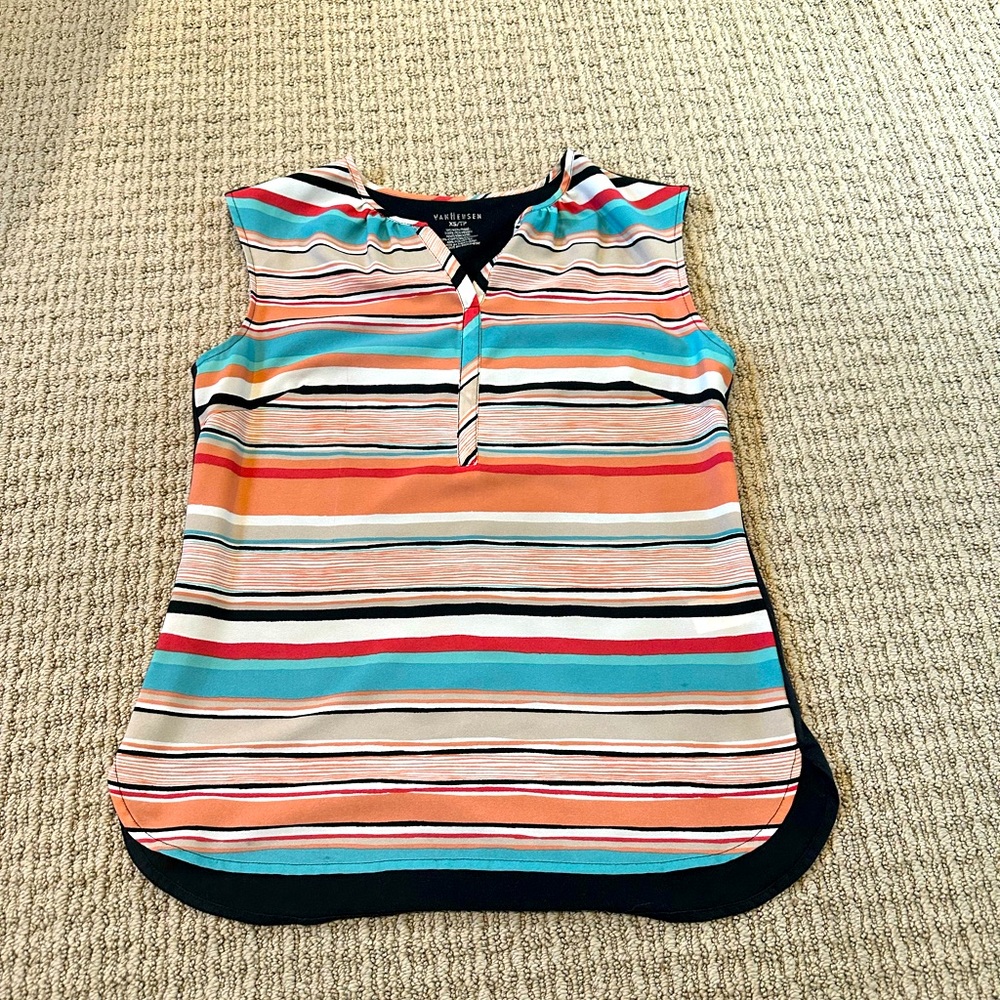 Van Heusen multi-colored sleeveless top/blouse